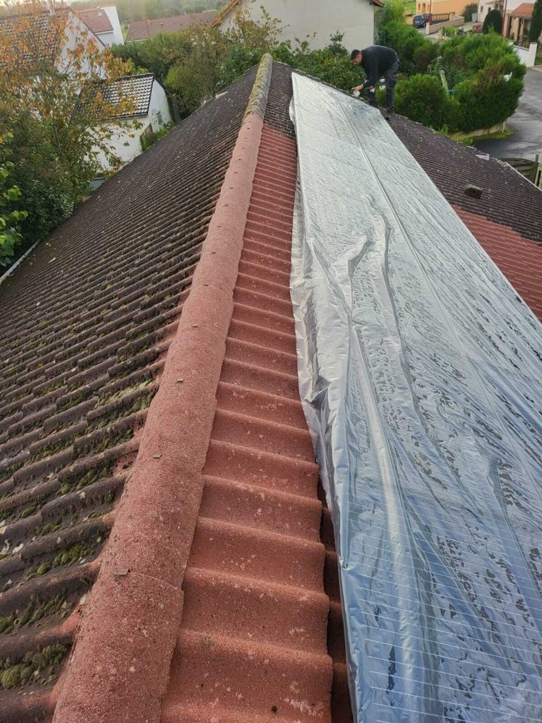demoussage toiture et application hydrofuge